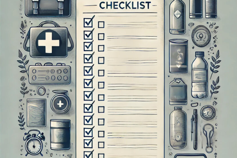 checklist with disaster preparedness icons